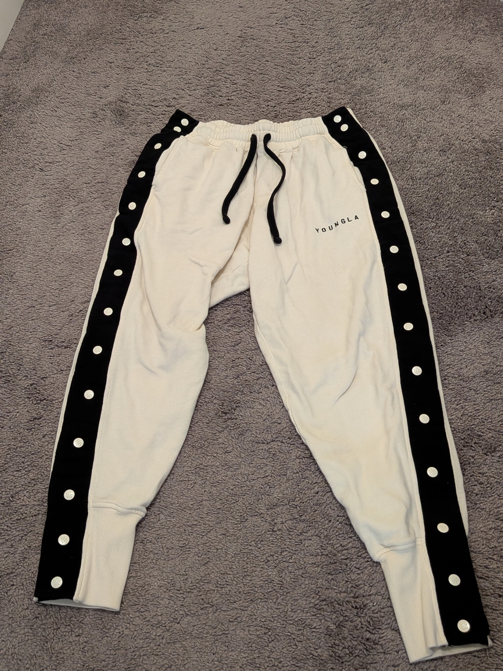 YoungLA 235 90s Tear Away Joggers (Cream)